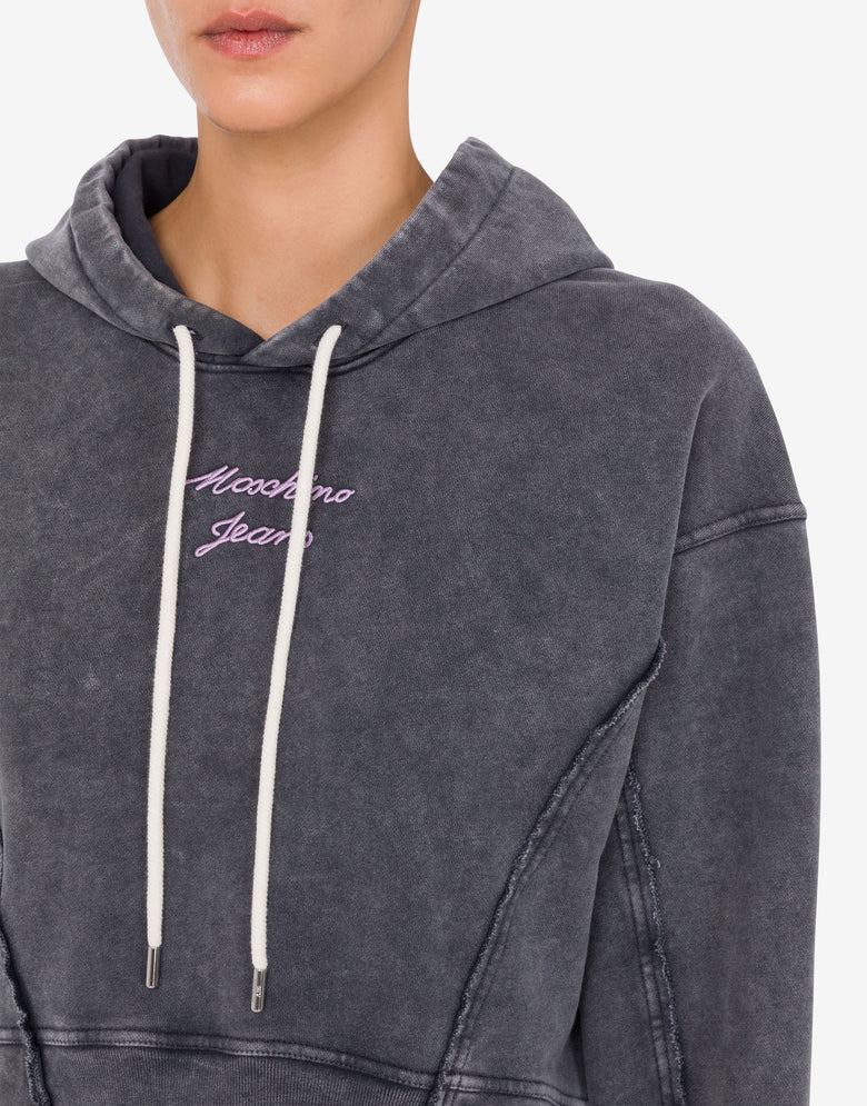 Embroidered cotton sweatshirt Dark grey Moschino Jeans 3