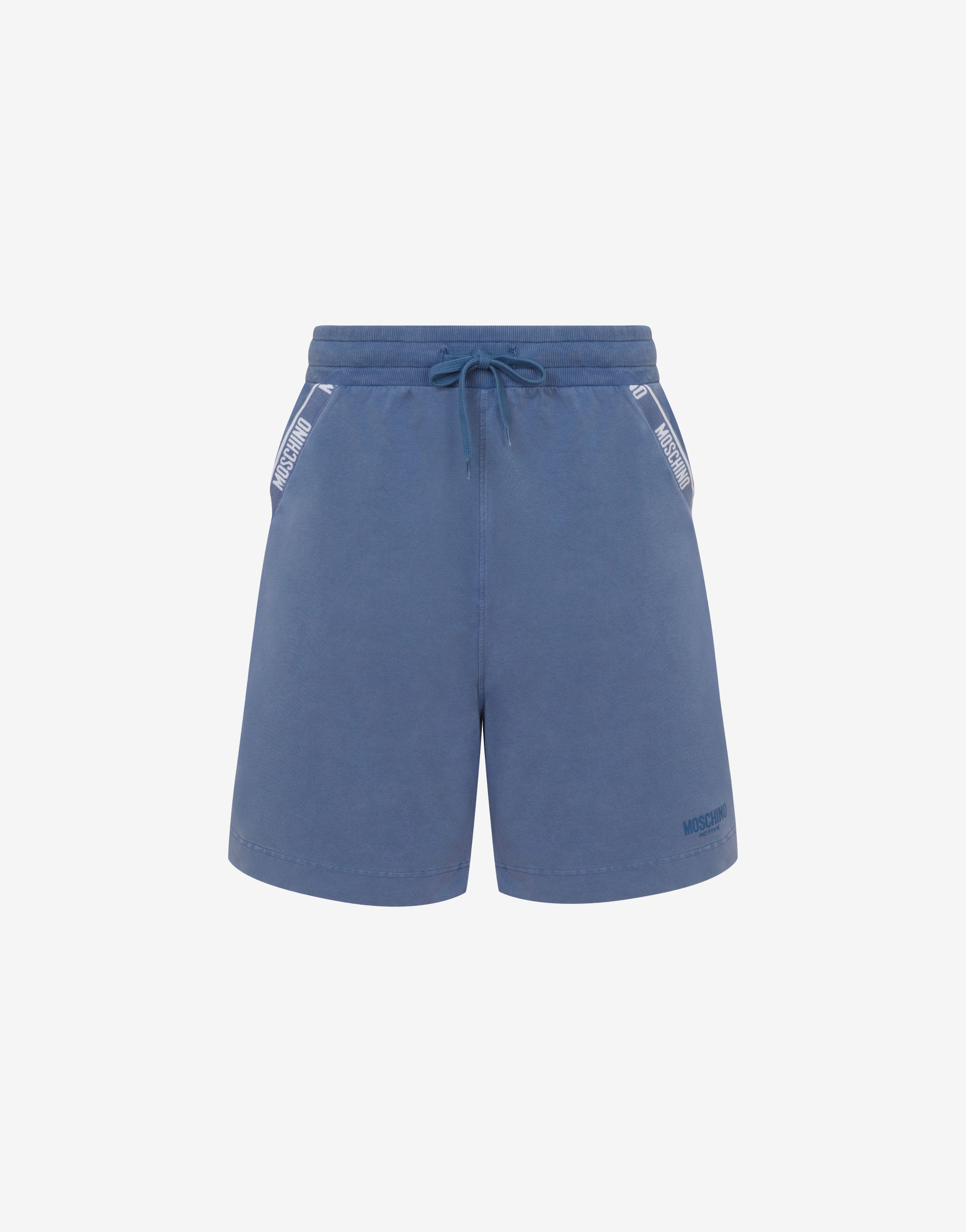 Piece-dyed cotton shorts