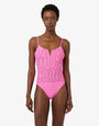 Printed Lycra one-piece swimsuit