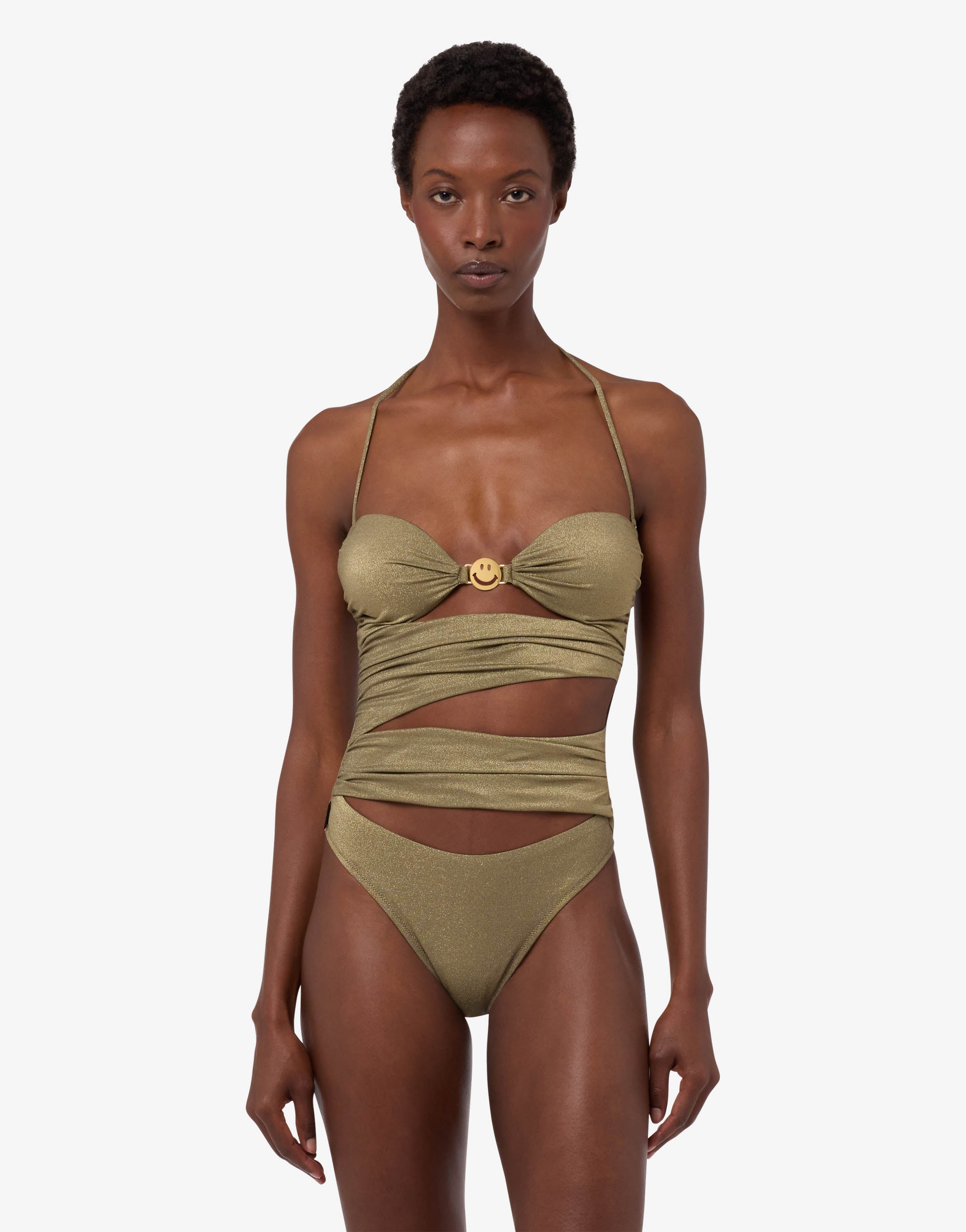 モスキーノ　ワンピース　10a Smiley® lurex jersey one-piece swimsuit | Moschino