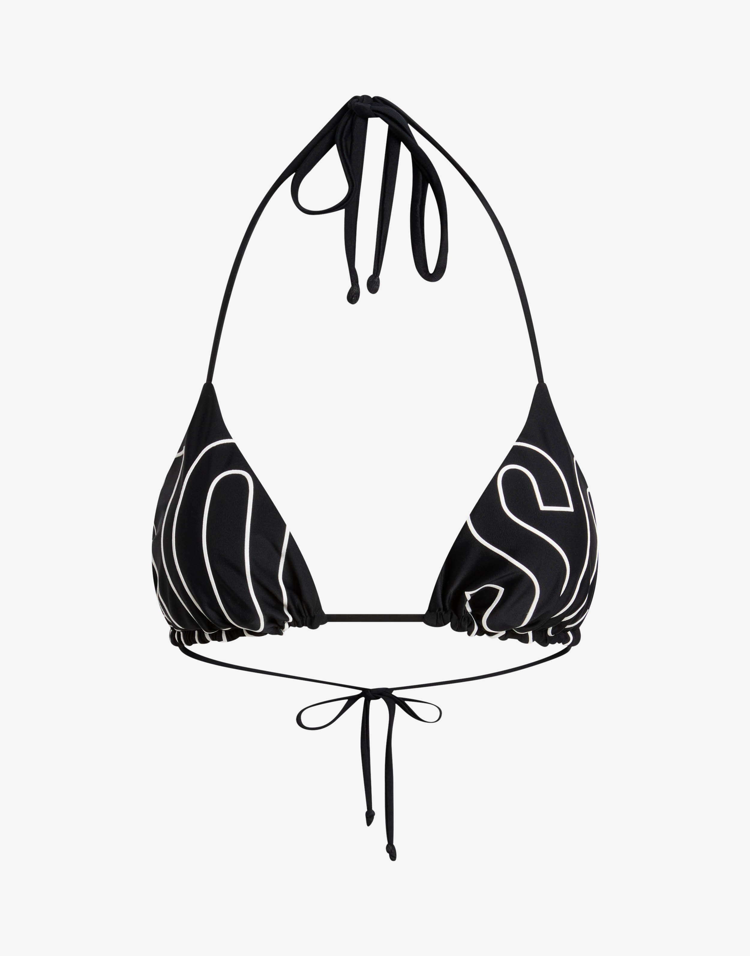 Top de bikini triangular estampado