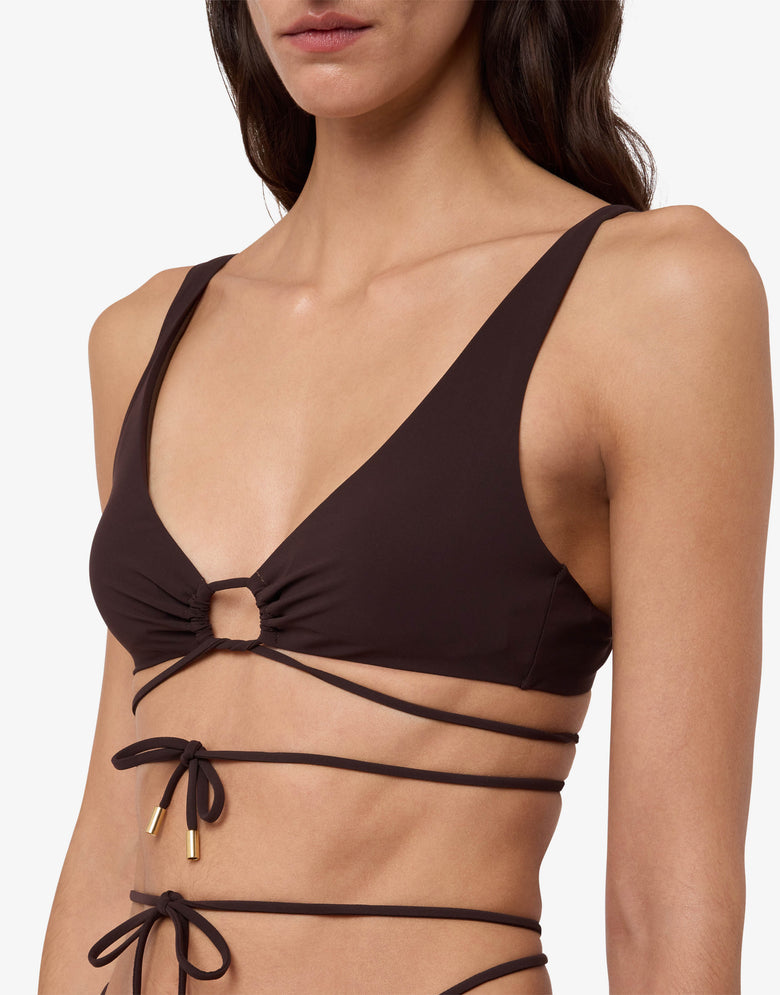 三角形莱卡比基尼上衣 棕色 Moschino 2