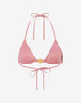 Smiley® lurex jersey triangle bikini top