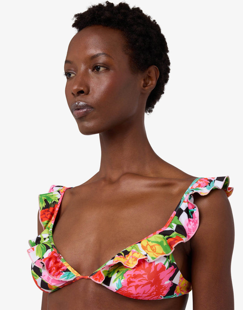 印花莱卡三角比基尼上衣 彩色 Moschino 2