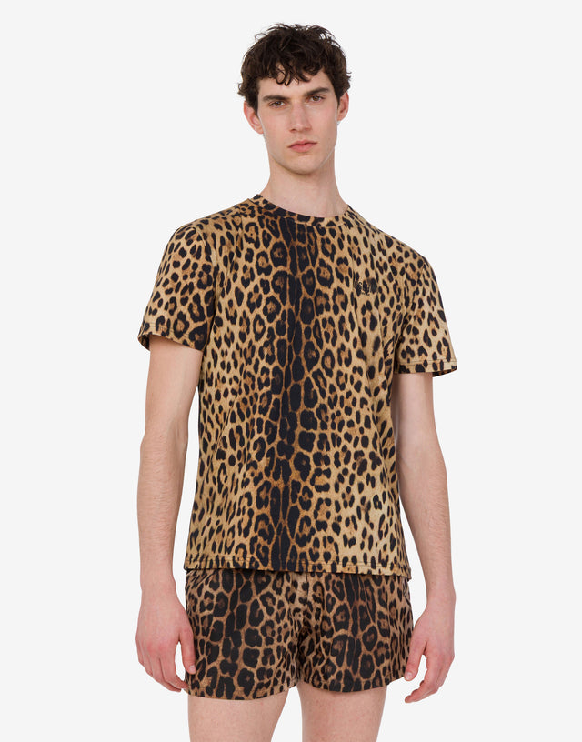 纯棉平纹针织T恤 棕色 Moschino 1