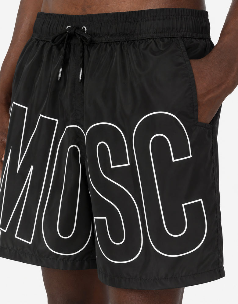 Bañador tipo boxer Maxi Logo Negro Moschino 2