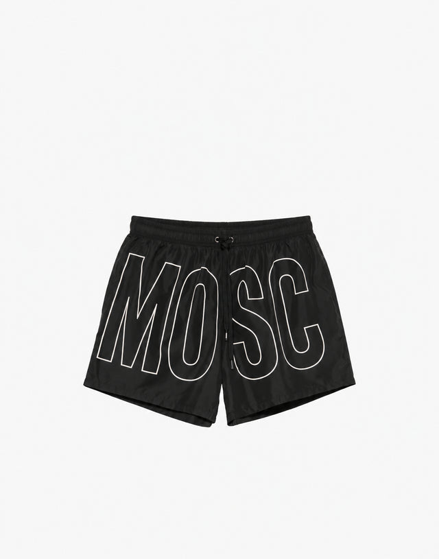 Bañador tipo boxer Maxi Logo Negro Moschino 0