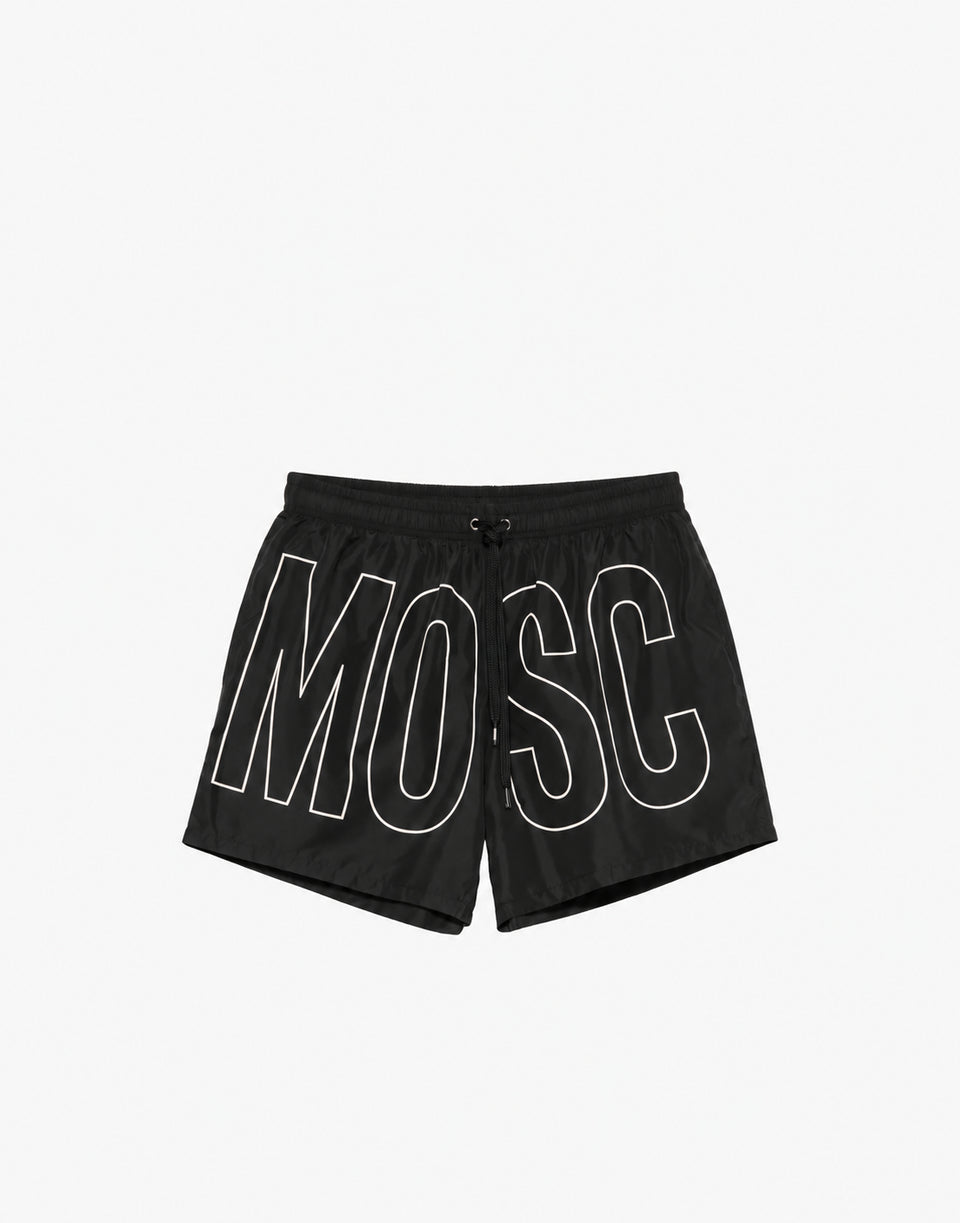 Bañador tipo boxer Maxi Logo Negro Moschino 0