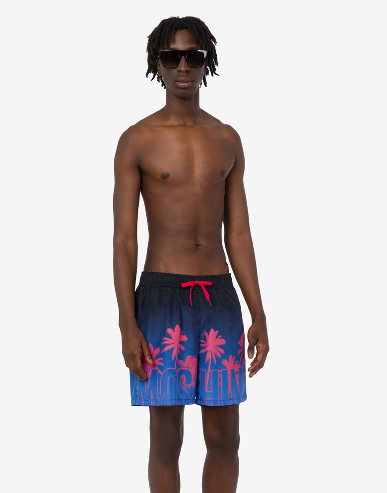 Printed nylon swim briefs Blue Moschino 1
