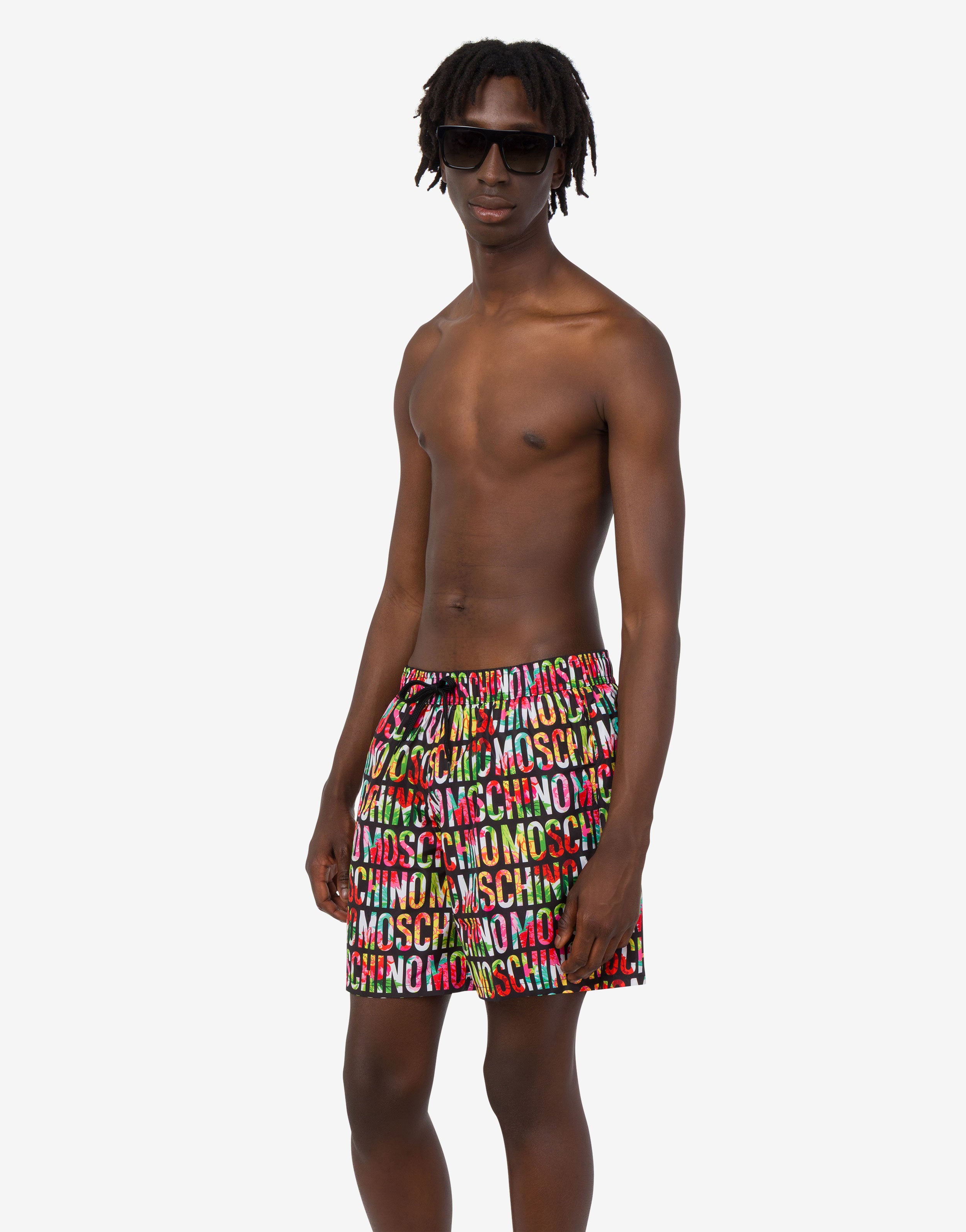 新品 MOSCHINO SWIM モスキーノ メンズ 水着 Ｍ Printed nylon swim trunks | Moschino