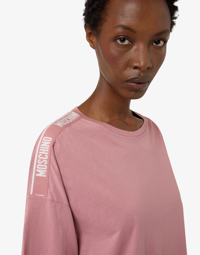 Camiseta corta de jersey de algodón  Rosado pálido Moschino 2