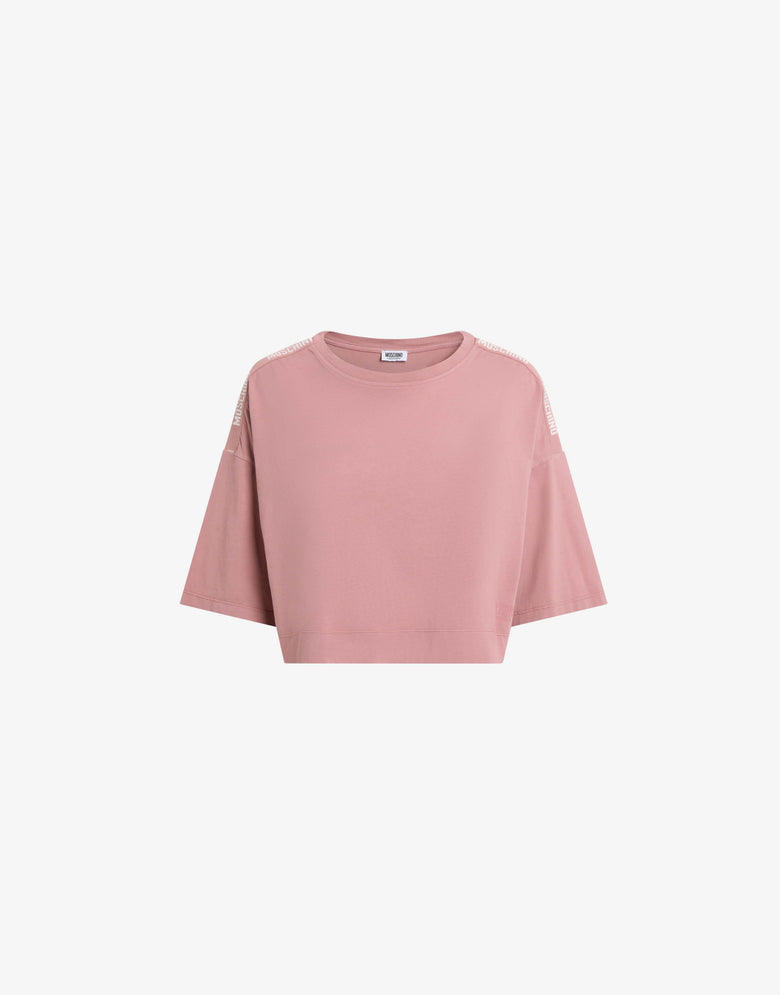 Camiseta corta de jersey de algodón  Rosado pálido Moschino 3