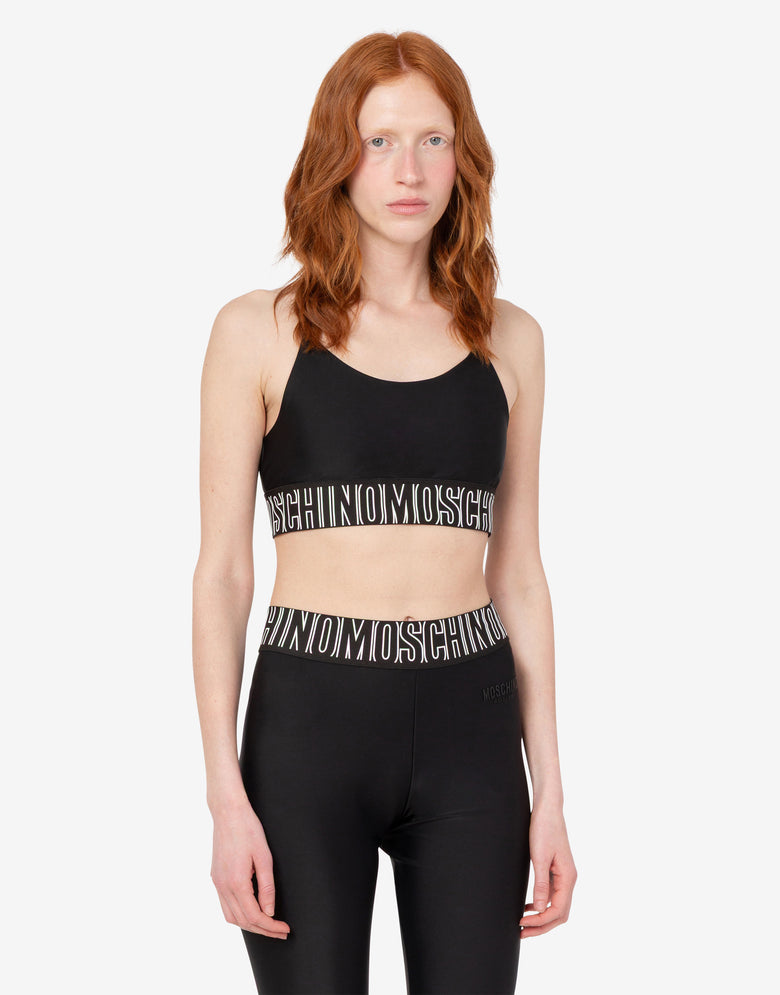 Technical fabric crop top Black Moschino 1