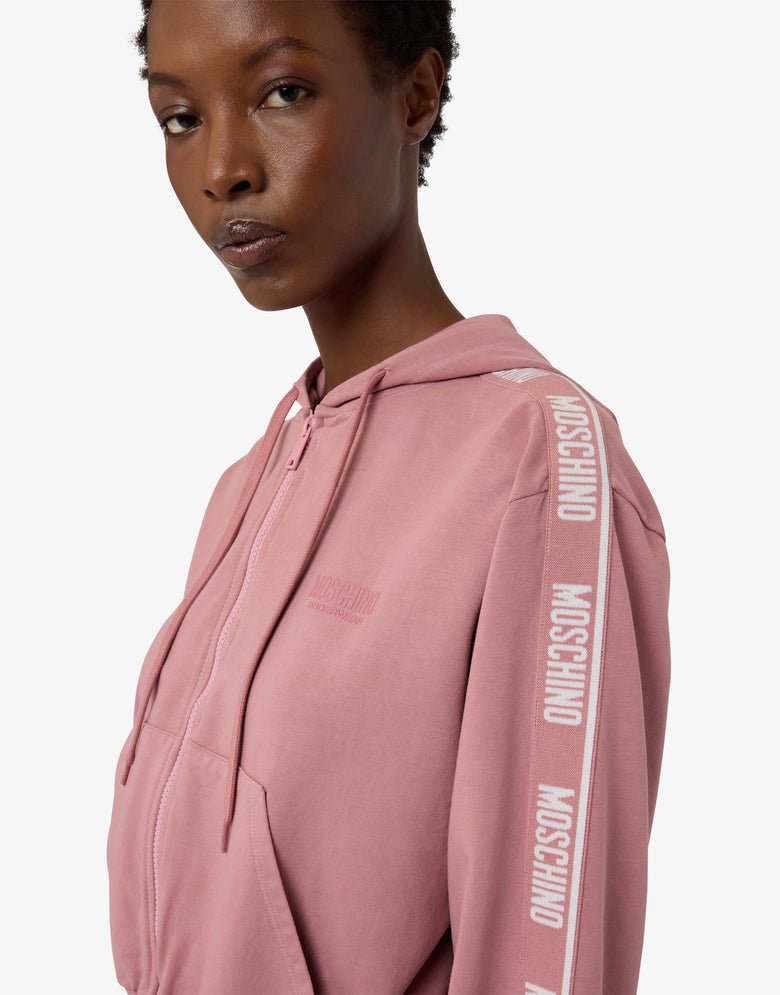 棉质后染连帽卫衣 古典粉色 Moschino 2