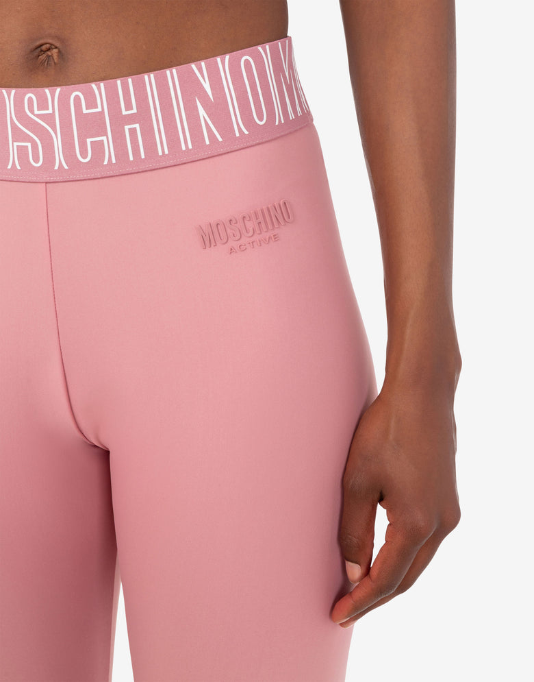 Technical fabric leggings Pink Moschino 3