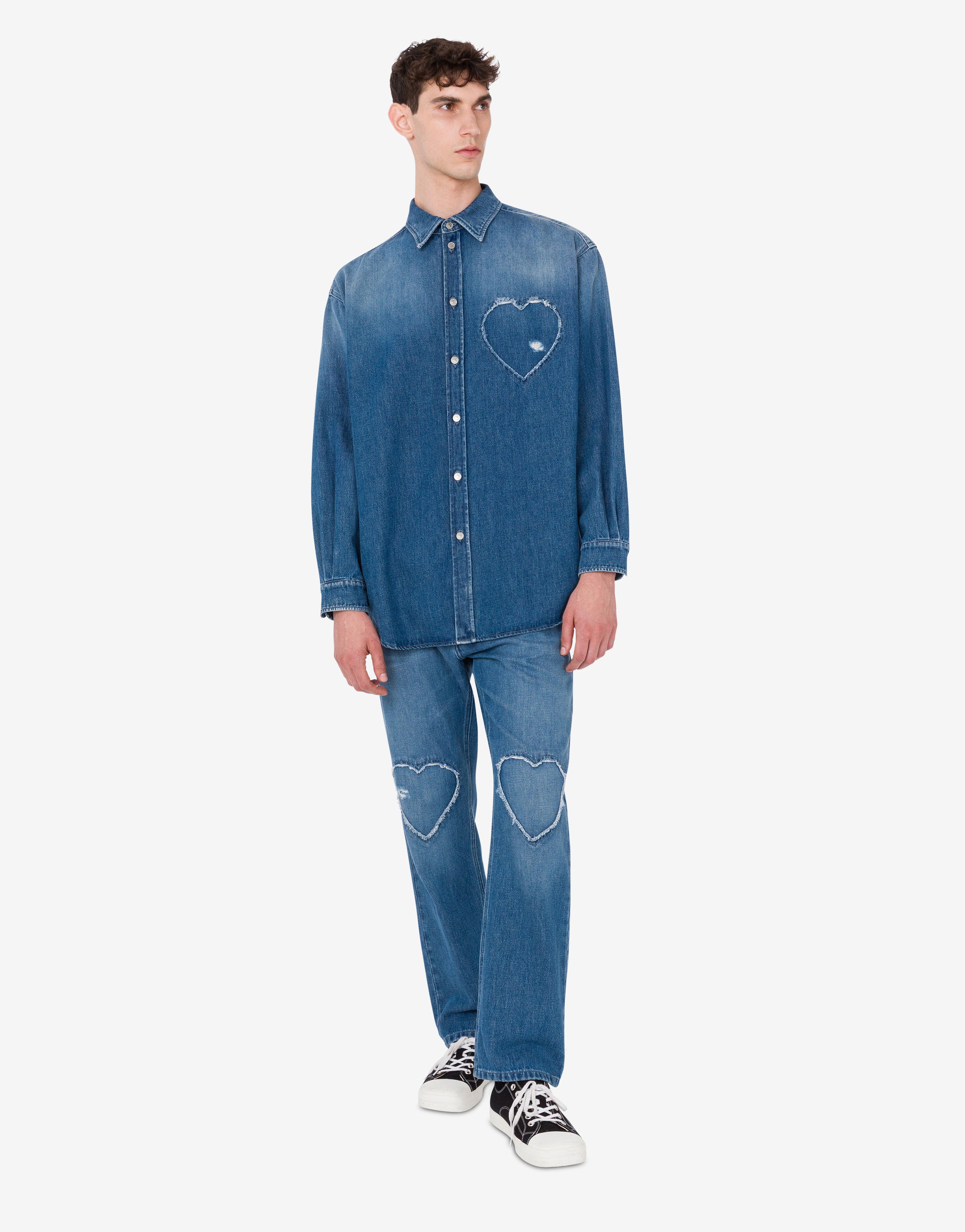 Blue cotton denim shirt | Moschino