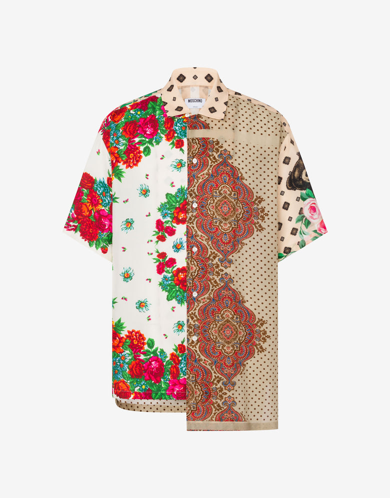 Printed silk shirt Multicoloured Moschino 3