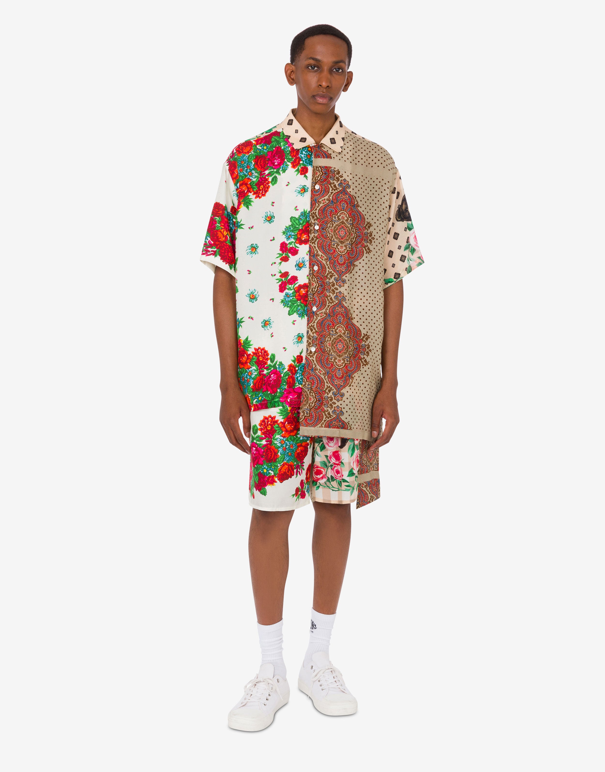 Camisa de seda estampada