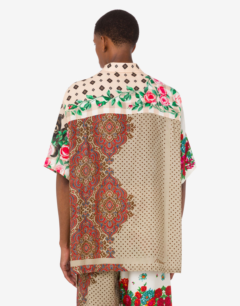 Printed silk shirt Multicoloured Moschino 2