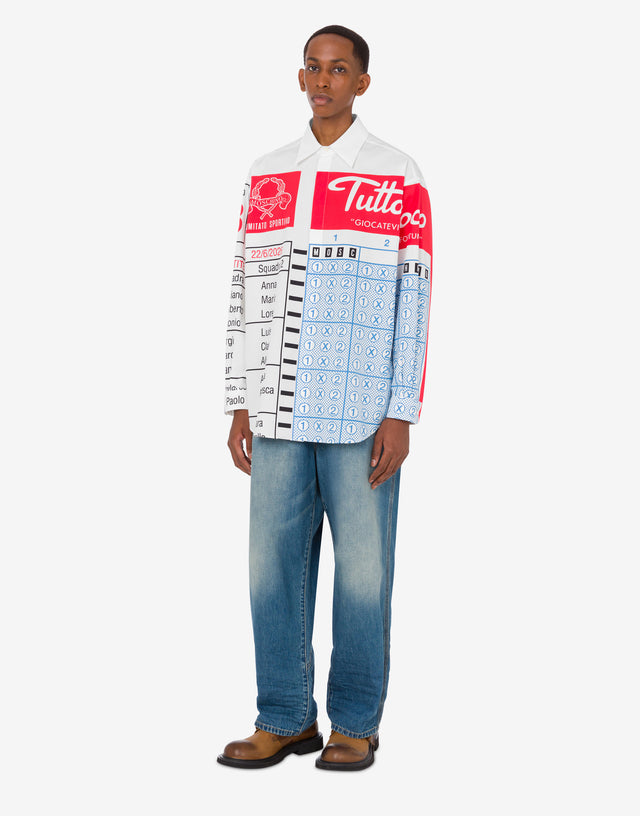 印花棉府绸衬衫 白色 Moschino 1