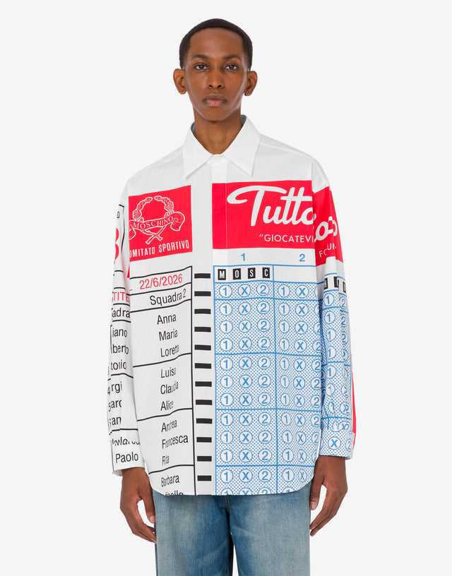 印花棉府绸衬衫 白色 Moschino 0