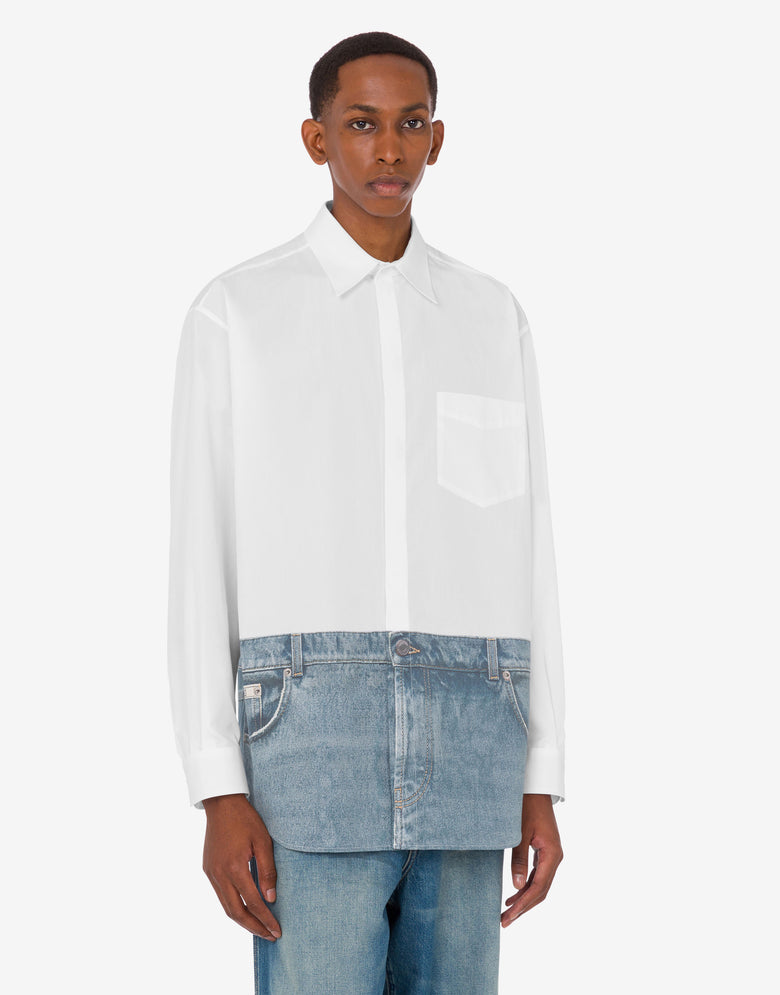 印花棉府绸衬衫 白色 Moschino 2