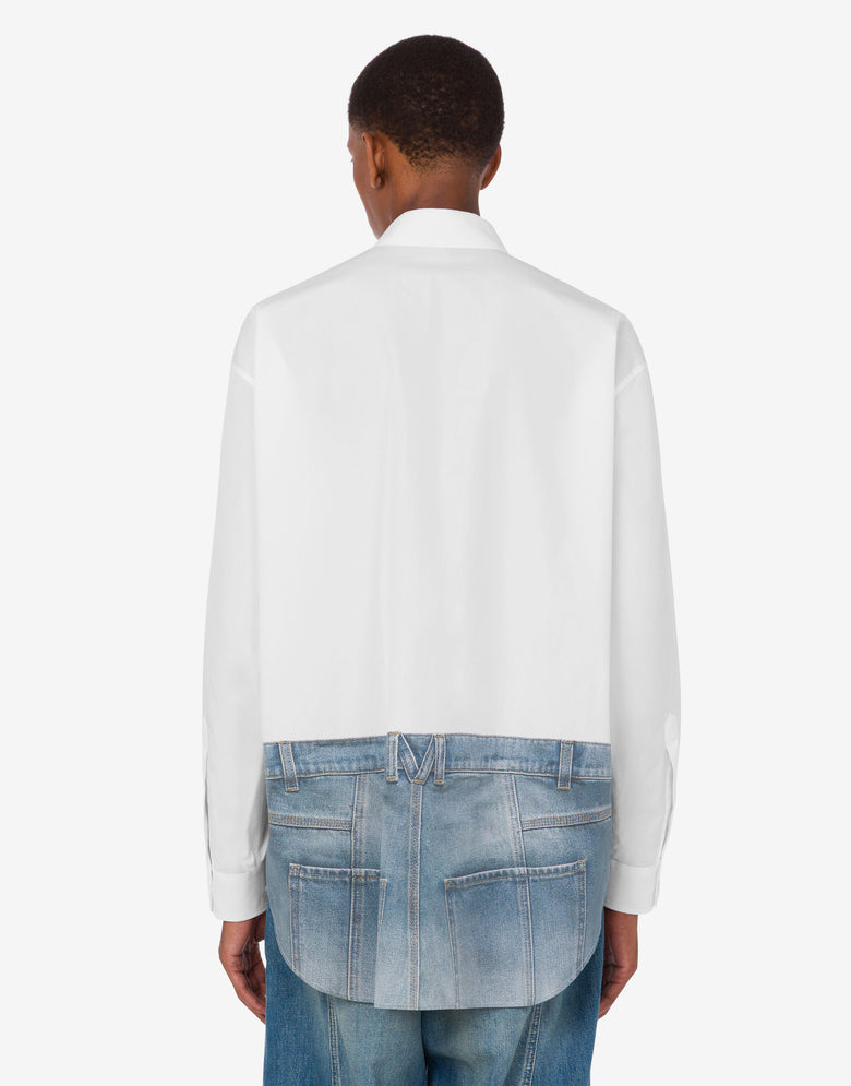 印花棉府绸衬衫 白色 Moschino 3