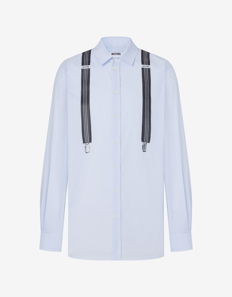 印花棉质格子衬衫 天蓝色 Moschino 3