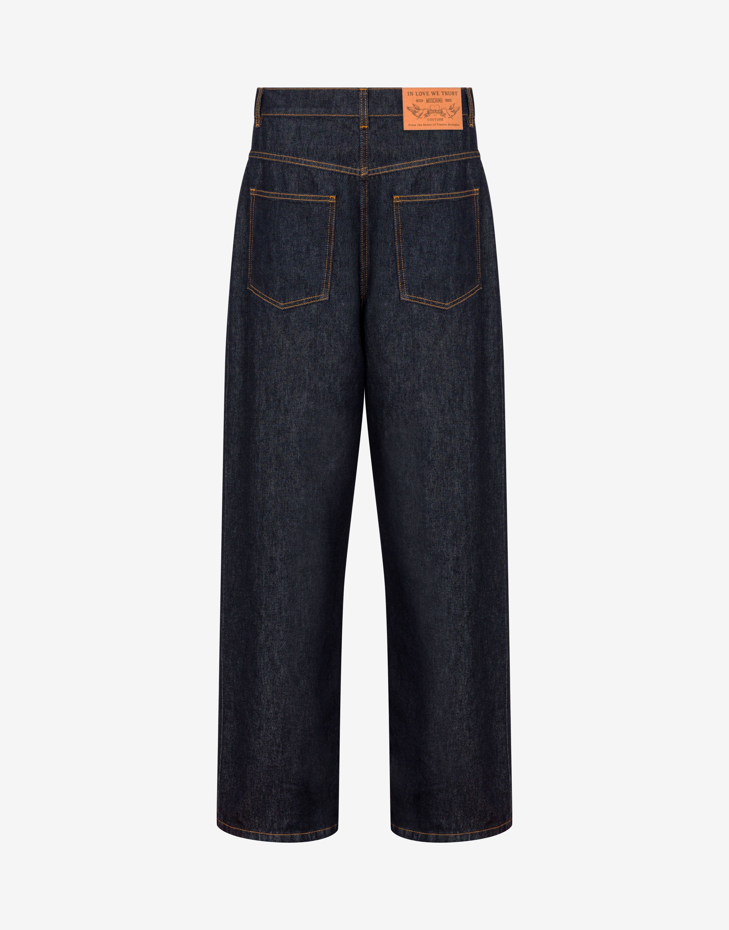 Blue cotton denim pants | Moschino