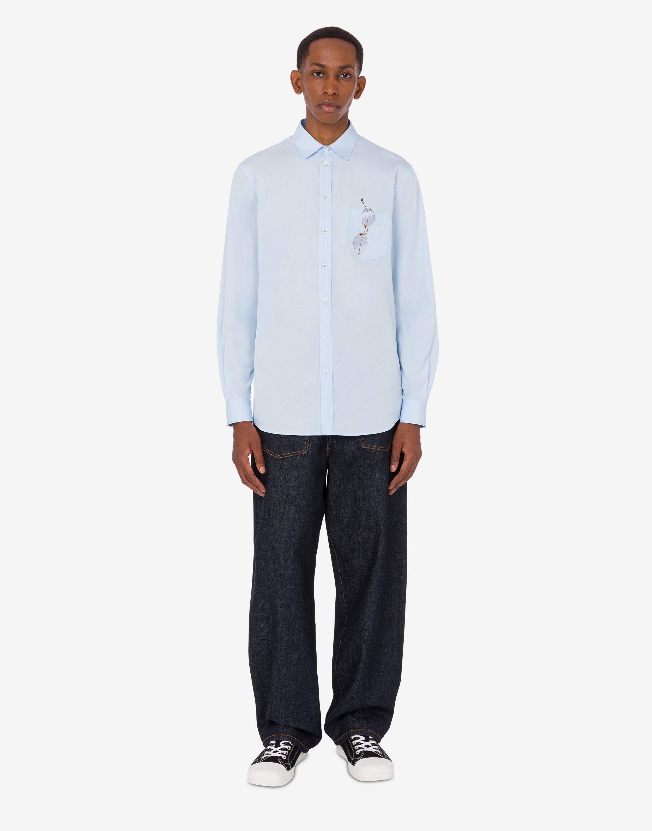 Blue cotton denim pants | Moschino