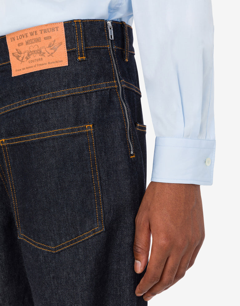 Pantalón vaquero azul de algodón Denim oscuro Moschino 3