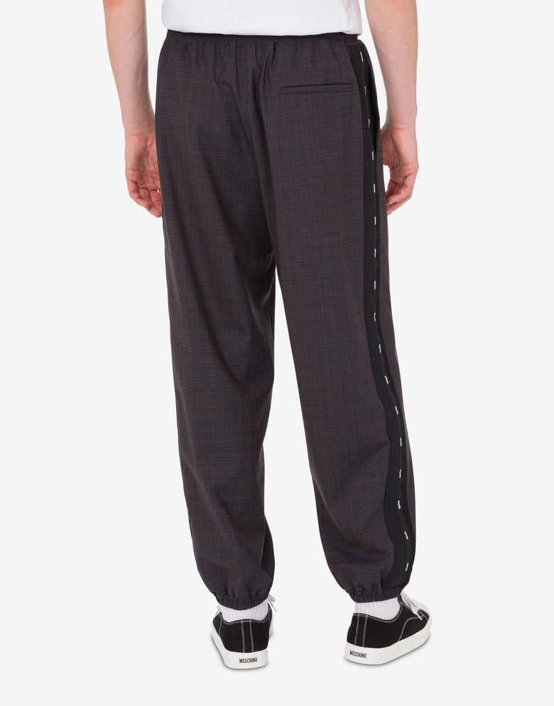 Pantalón de tela de mezcla de lana elástica Gris oscuro Moschino 4