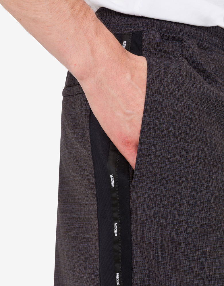 Pantalón de tela de mezcla de lana elástica Gris oscuro Moschino 3