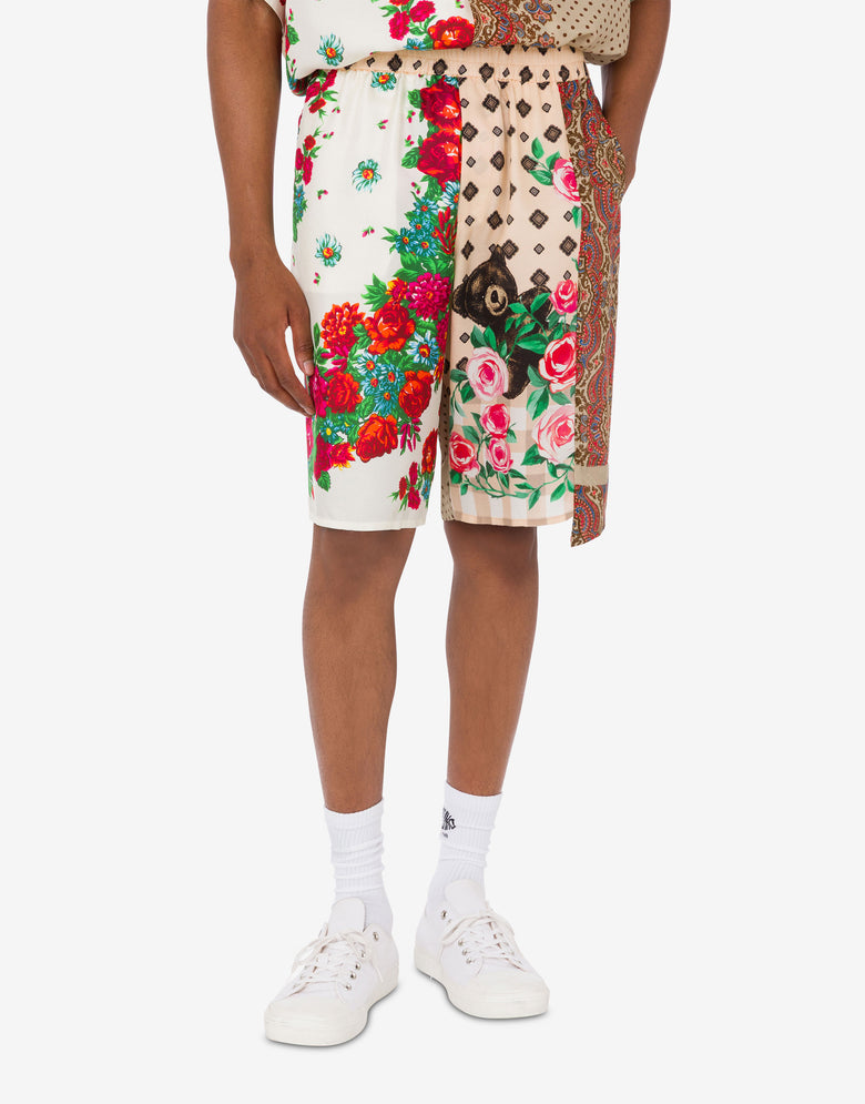 Bermudas de seda estampadas Multicolor Moschino 1