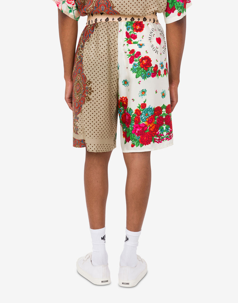 Bermudas de seda estampadas Multicolor Moschino 3