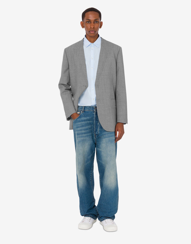 Wool cloth jacket Grey Moschino 0