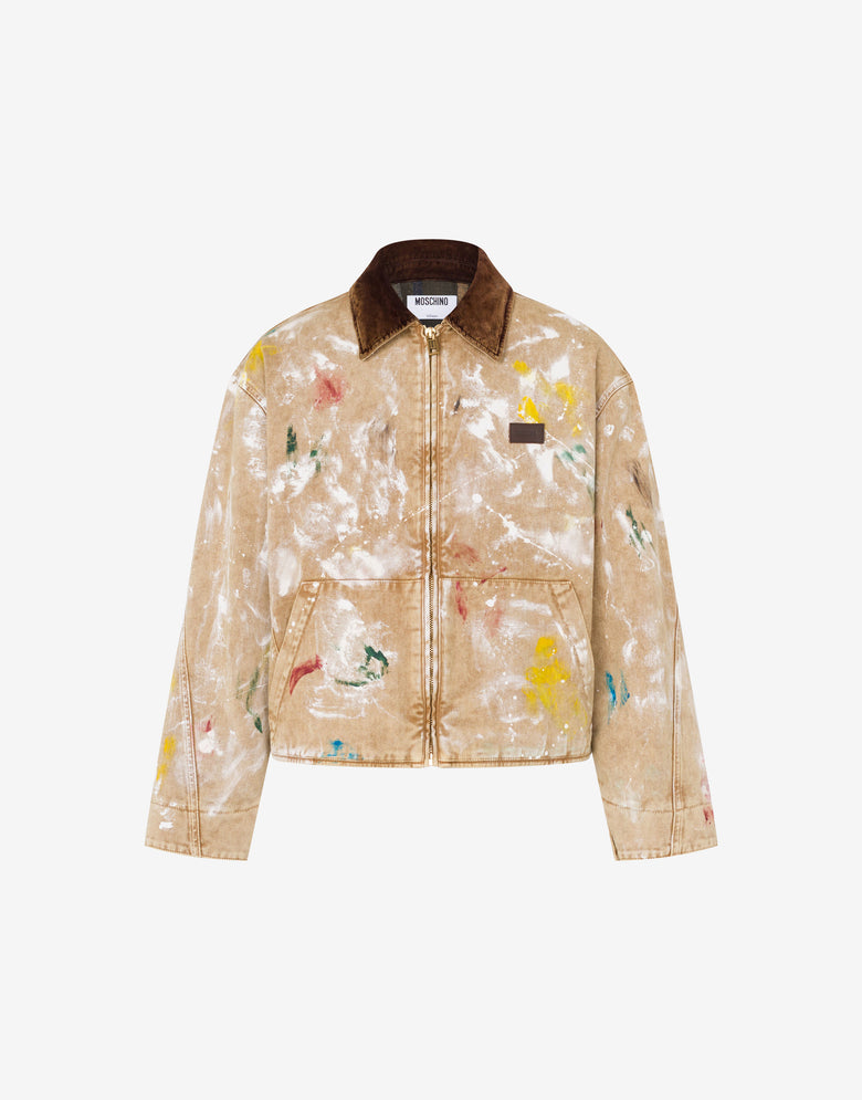 Chaqueta de algodón estampada Beige Moschino 3