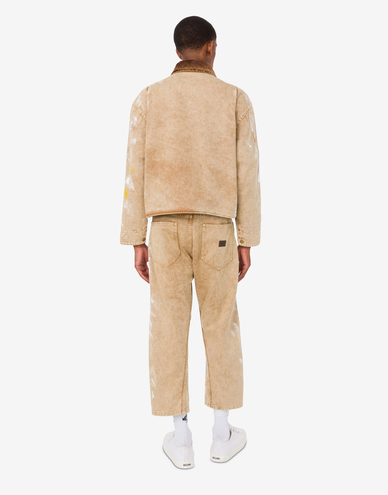 Chaqueta de algodón estampada Beige Moschino 2