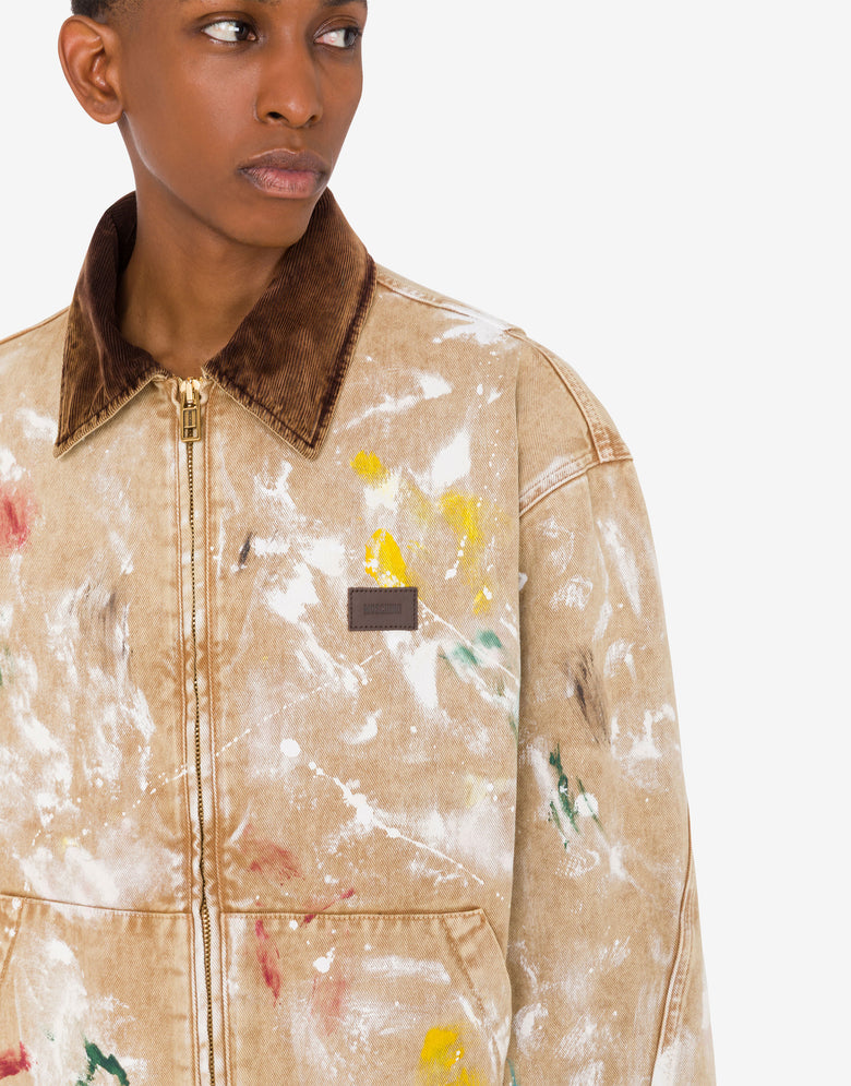 Chaqueta de algodón estampada Beige Moschino 1