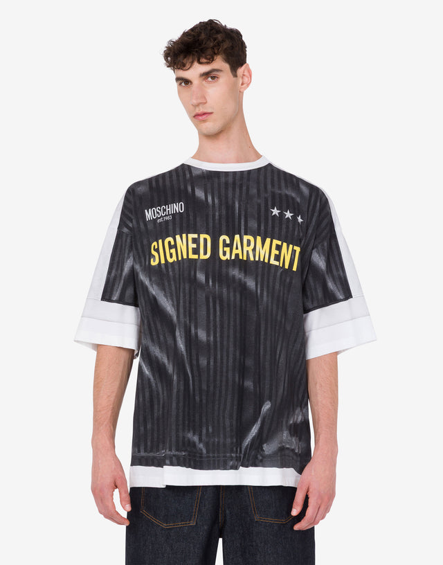 Printed organic cotton jersey T-shirt Dark grey Moschino 1