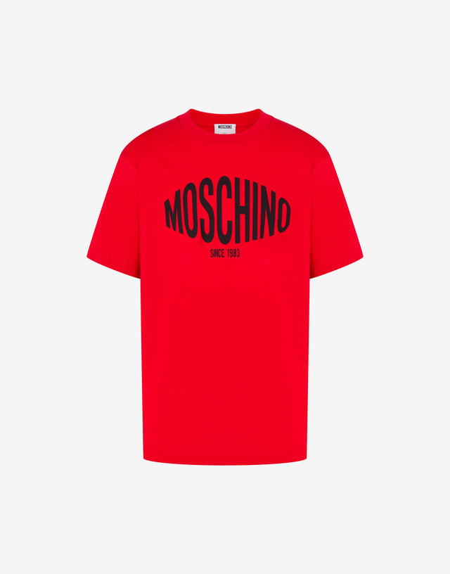 Camiseta estampada de jersey de algodón orgánico Rojo Moschino 0