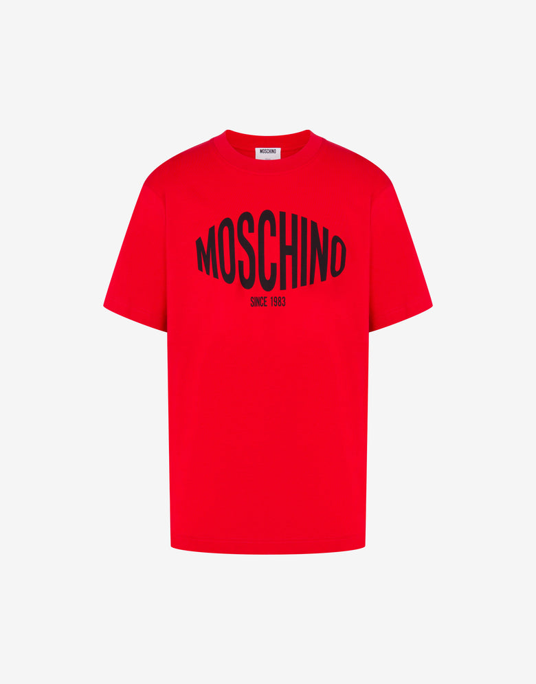 有机棉针织T恤，印花设计 红色 Moschino 4