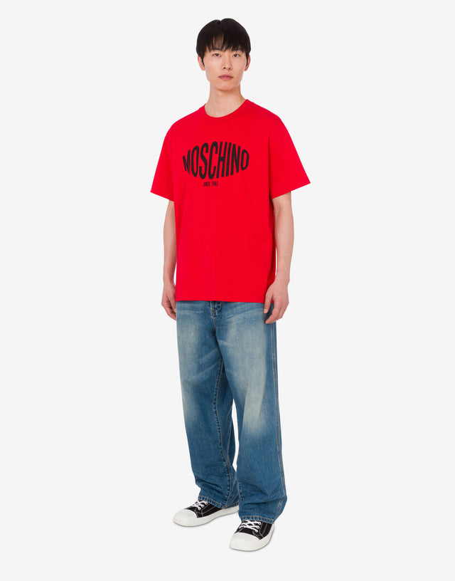 Camiseta estampada de jersey de algodón orgánico Rojo Moschino 1