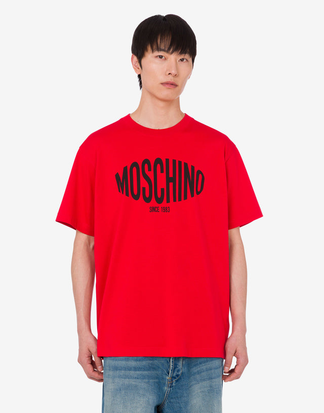 Printed organic cotton jersey T-shirt Red Moschino 1