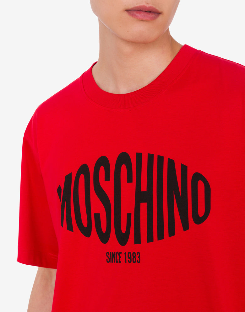 有机棉针织T恤，印花设计 红色 Moschino 4