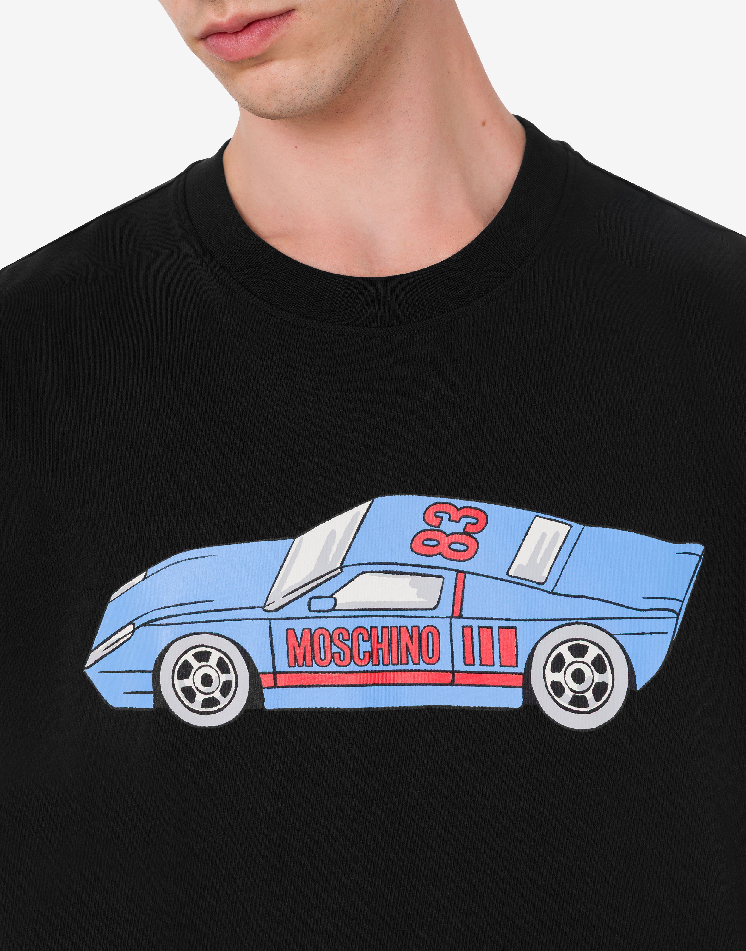 Printed organic cotton jersey T-shirt | Moschino Printed organic cotton jersey T-shirt | Moschino