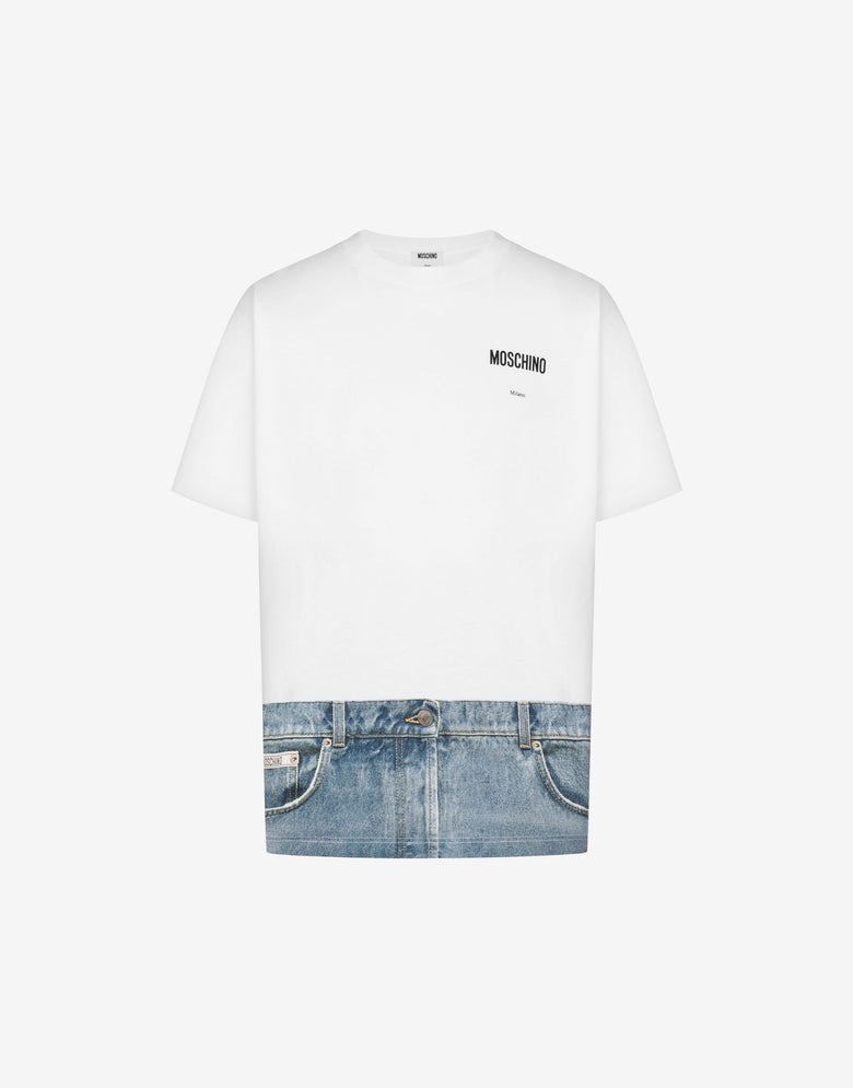 有机棉针织印花T恤 白色 Moschino 4