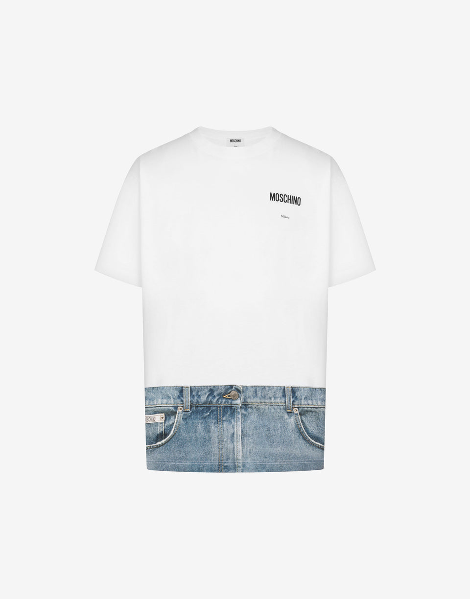 有机棉针织印花T恤 白色 Moschino 0