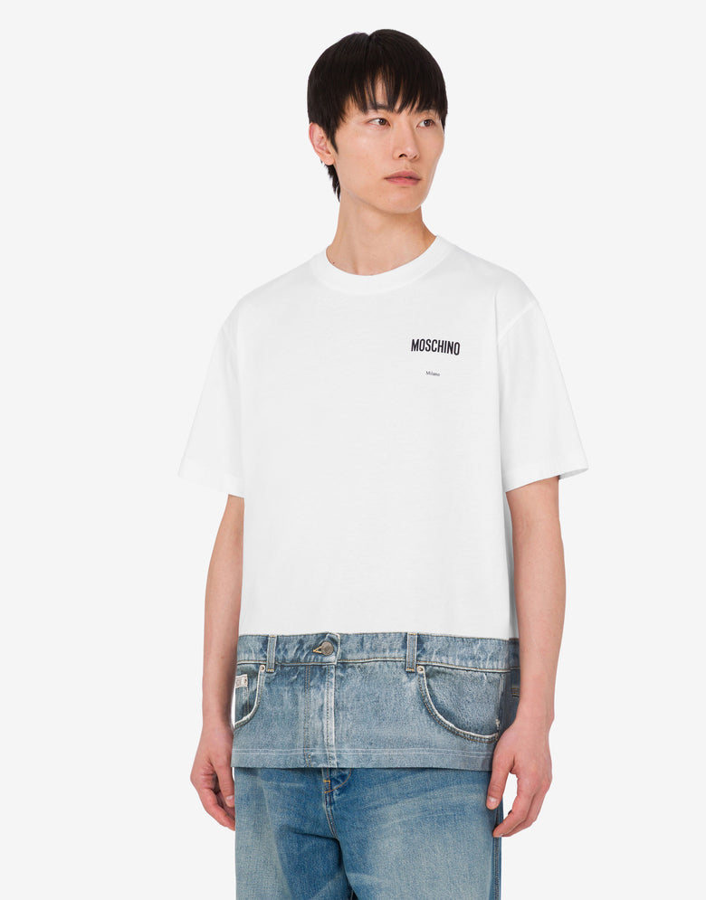 有机棉针织印花T恤 白色 Moschino 2