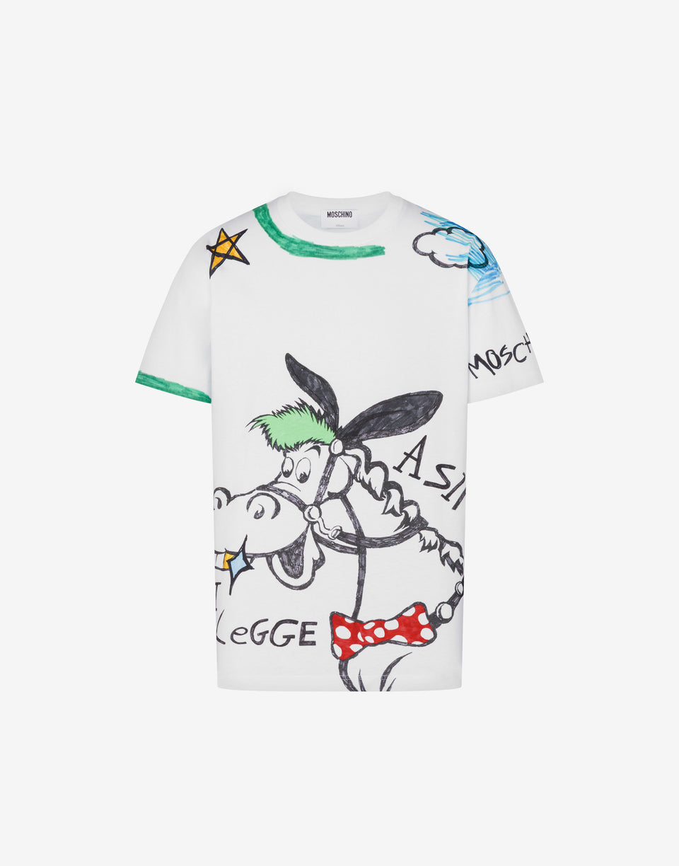 有机棉针织印花T恤 白色 Moschino 0